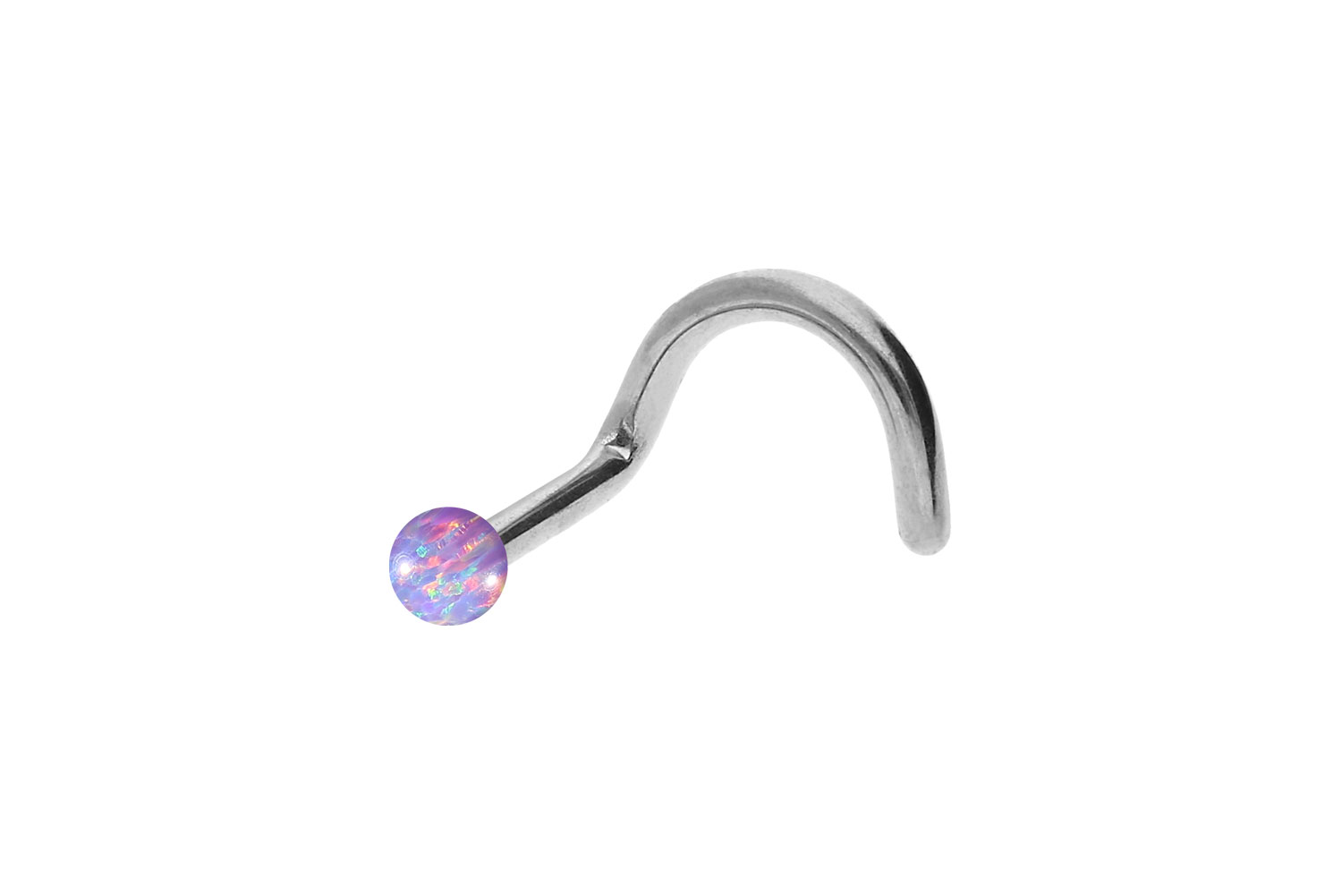 Chirurgenstahl Nasenstecker Nasenpiercing Spirale SYNTHETISCHER OPAL ++SALE++